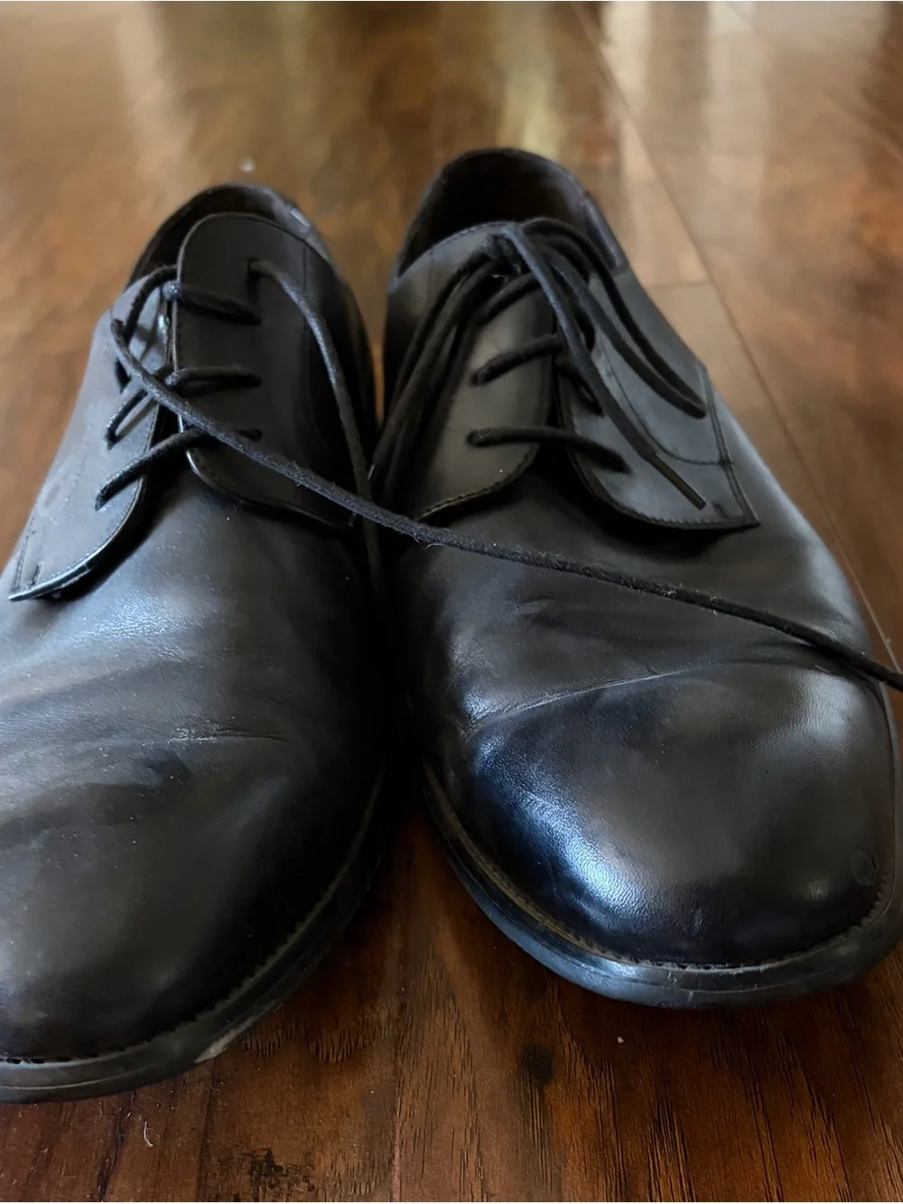 Bruno Magli Black Leather Derby Shoes